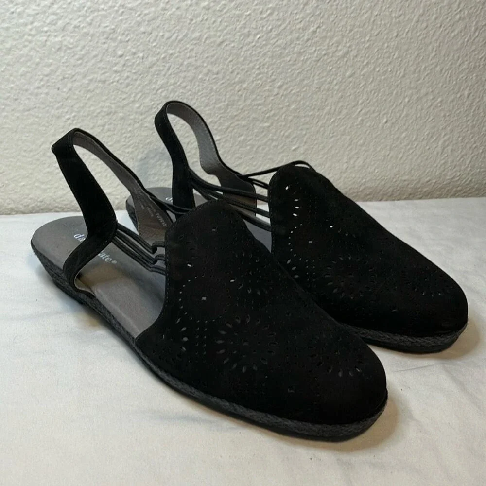 NWOB David Zelma Tate‎ Espadrille Wedge Sandals Leather Casual Comfort Slingback